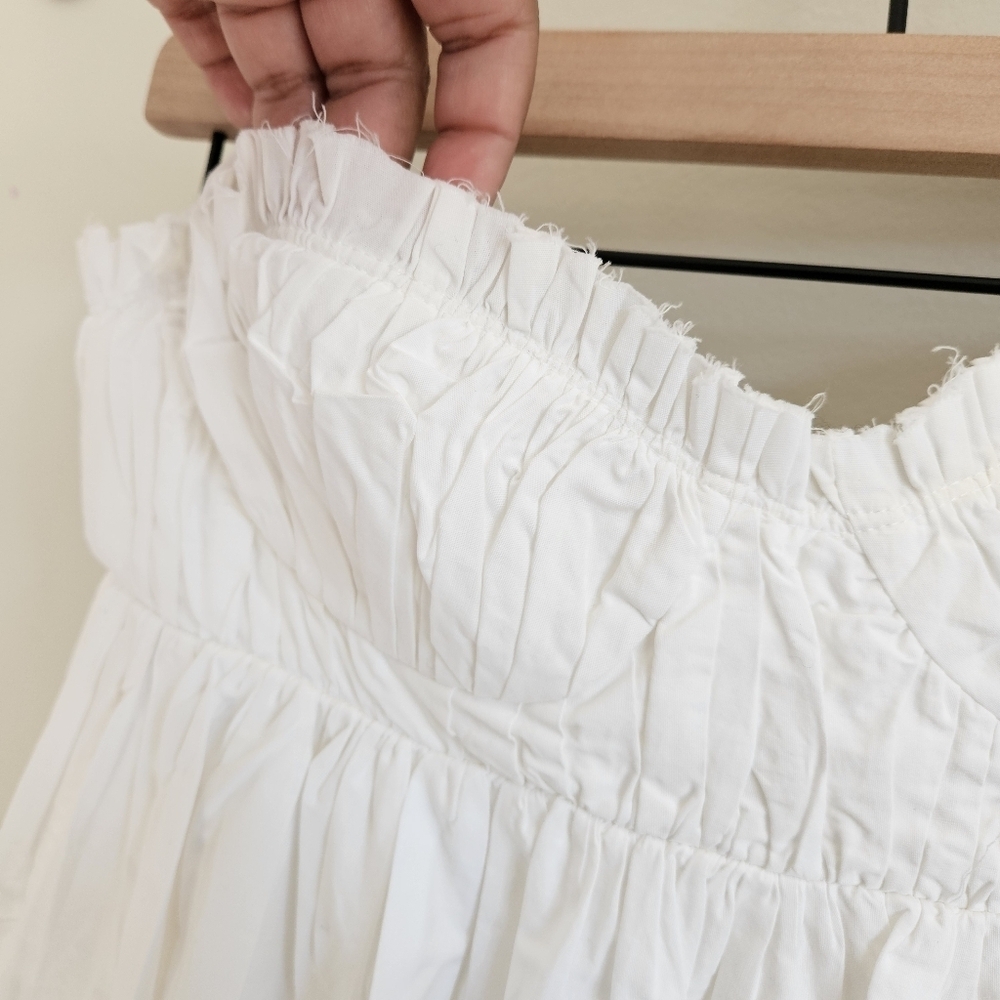 Sau Lee White Cotton Poplin Sweetheart Neckline Maxi Dress ALTERED - Picture 5 of 13